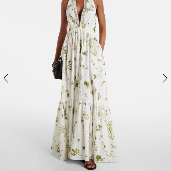 Camilla Dresses & Skirts - Camilla White and Green Floral Maxi Dress